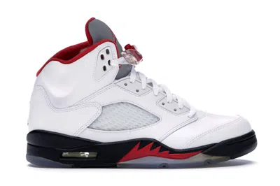 Pre-owned Jordan Men's  5 Retro (2013) Sneakers In White/fire Red/black