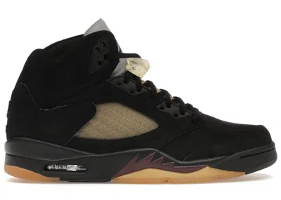 Pre-owned Jordan Men's  5 Retro A Ma Maniére Dusk Sneakers In Black/burgundy Crush