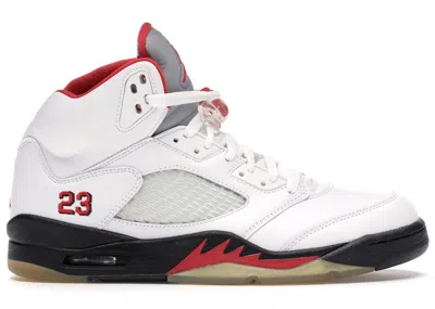 Pre-owned Jordan Men's  5 Retro Cdp (2008) Sneakers In White/fire Red/ Black