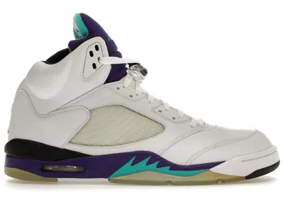 Pre-owned Jordan Men's  5 Retro Grape (2006) Sneakers In White/grape Ice/new Emerald