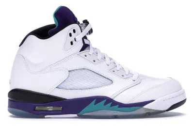 Pre-owned Jordan Men's  5 Retro Grape (2013) Sneakers In White/emerald/new Grape