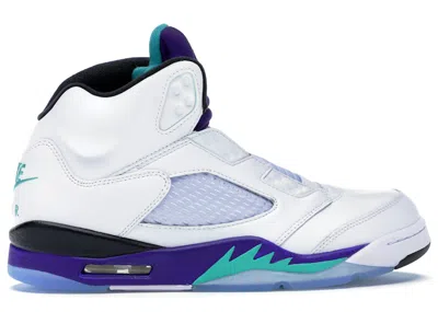 Pre-owned Jordan Men's  5 Retro Grape Fresh Prince Sneakers In White/new Emerald/grape Ice