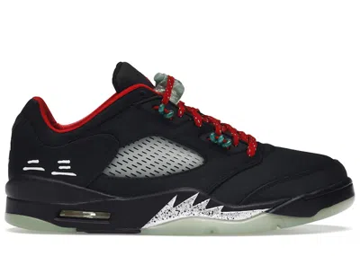 Pre-owned Jordan Men's  5 Retro Low Clot Jade Sneakers In Black/classic Jade/fire Red