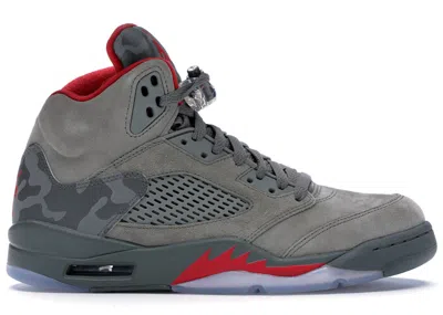 Pre-owned Jordan Men's  5 Retro P51 Camo Sneakers In Dark Stucco/university Red/river Rock
