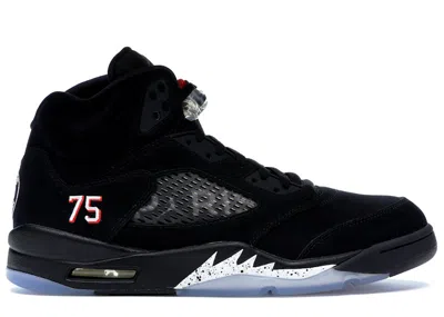Pre-owned Jordan Men's  5 Retro Paris Saintgermain Sneakers In Black/challenge Red/white