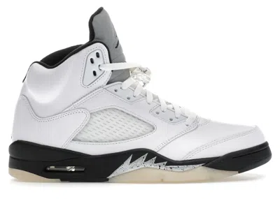 Pre-owned Jordan Men's  5 Retro Reverse Metallic Sneakers In White/black/sail In Multi