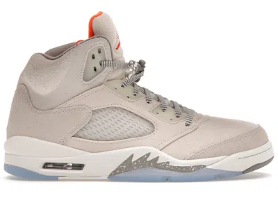 Pre-owned Jordan Men's  5 Retro Se Craft Sneakers In Light Orewood Brown/safety Orange/flat Pewter In Multi