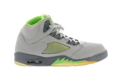 Pre-owned Jordan Men's  5 Retro Sneakers In Silver/green Bean/flint Grey 3m