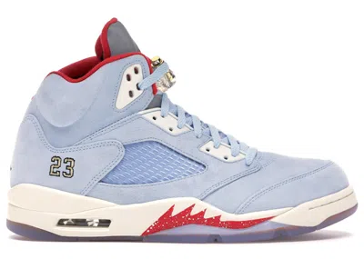 Pre-owned Jordan Men's  5 Retro Trophy Room Sneakers In Ice Blue/university Red/sail In Multi