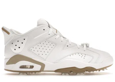 Pre-owned Jordan Men's  6 Retro Low Golf Sneakers In White/khaki