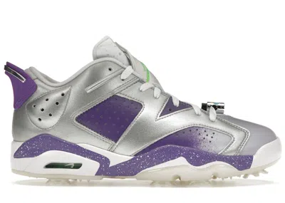 Pre-owned Jordan Men's  6 Retro Low Golf Us Open (2023) Sneakers In Metallic Sliver/action Grape/white In Multi