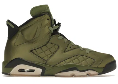 Pre-owned Jordan Men's  6 Retro Pinnacle Promo Flight Jacket Sneakers In Palm Green/black In Multi