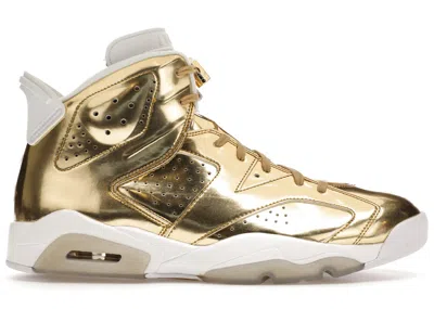 Pre-owned Jordan Men's  6 Retro Pinnacle Sneakers In Metallic Gold/white