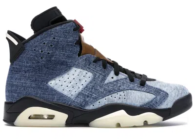Pre-owned Jordan Men's  6 Retro Sneakers In Washed Denim/sail/varsity Red In Multi