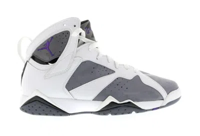 Pre-owned Jordan Men's  7 Retro Flint Sneakers In White/varsity Purple/flint Grey