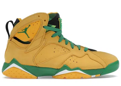 Pre-owned Jordan Men's  7 Retro Oregon Ducks Pe Sneakers In Yellow Strike/green Apple/black In Multi