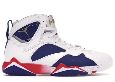Pre-owned Jordan Men's  7 Retro Tinker Alternate Sneakers In White/metallic Gold Coin/deep Royal Blue