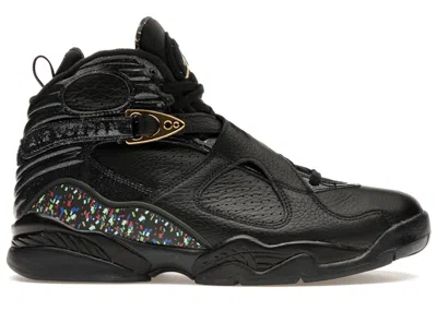 Pre-owned Jordan Men's  8 Retro Confetti Sneakers In Black/metallic Gold/anthracite