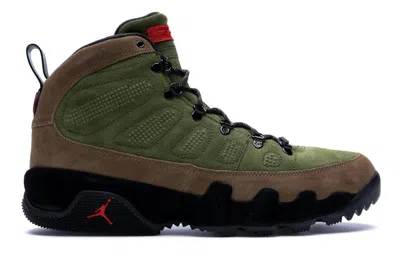 Pre-owned Jordan Men's  9 Retro Boot Nrg Sneakers In Military Brown/legion Green/university Red In Multi