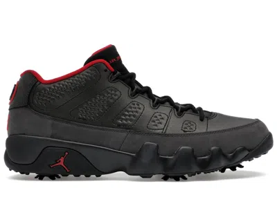 Pre-owned Jordan Men's  9 Retro Low Golf Charcoal Sneakers In Black/dark Charcoal/true Red In Multi