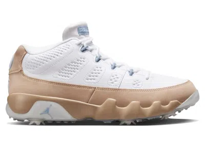 Pre-owned Jordan Men's  9 Retro Low Golf Sneakers In White/light Armory Blue/linen