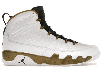 Pre-owned Jordan Men's  9 Retro Statue Sneakers In White/black/militia Green