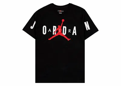 Pre-owned Jordan Men's  Air Jumpman Spellout Short Sleeve T-shirt In Black