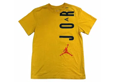 Pre-owned Jordan Men's  Air Short Sleeve T-shirt In Pollen/black/orange