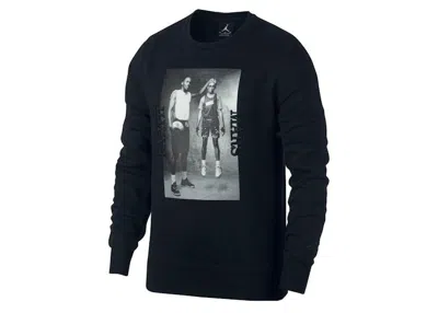 Pre-owned Jordan Men's  Air Sportswear Flight Fleece Aj3 Crewneck Sweatshirt In Black