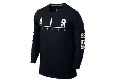 Pre-owned Jordan Men's  Aj Air Long Sleeve Tee Shirt In Black