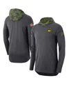 Jordan Men's  Anthracite Michigan Wolverines Military-inspired Long Sleeve Hoodie T-shirt In Anthracite