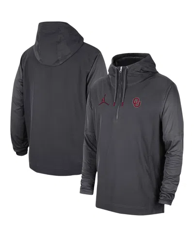 Jordan Men's  Anthracite Oklahoma Sooners Player Half-zip Jacket