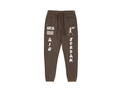 Pre-owned Jordan Men's  Artist Series By Umar Rashid Flight Fleece Sweatpants In Brown