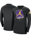 Jordan Men's  Black Distressed Los Angeles Lakers Courtside Max 90 Vintage-like Wash Statement Editio In Black