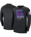 Jordan Men's  Black Distressed Philadelphia 76ers Courtside Max 90 Vintage-like Wash Statement Editio In Black