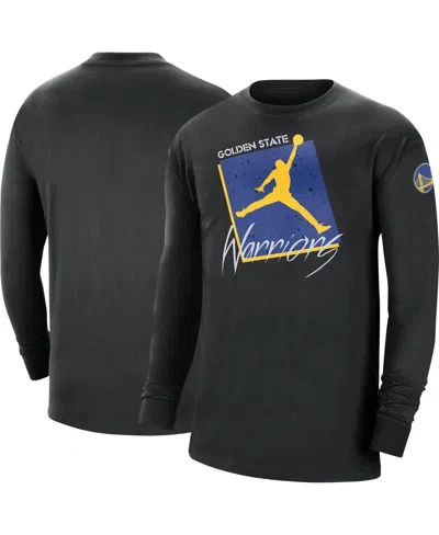 Jordan Men's  Black Golden State Warriors Courtside Max 90 Vintage-like Wash Statement Edition Long S