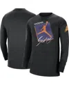Jordan Men's  Black New York Knicks Courtside Max 90 Vintage-like Wash Statement Edition Long Sleeve In Black