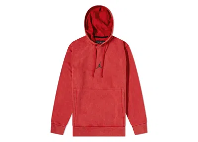 Pre-owned Jordan Men's  Drifit Air Fleece Pullover Hoodie In Gym Red/black In Multi