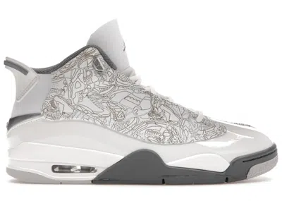 Pre-owned Jordan Men's  Dub Zero Cool Grey Sneakers In White/metallic Silver/neutral Grey