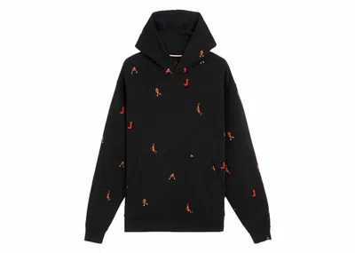 Pre-owned Jordan Men's  Essential Holiday Jumpman Fleece Pullover Hoodie In Black