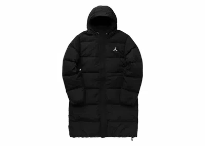 Pre-owned Jordan Men's  Essentials Down Parka Jacket In Black
