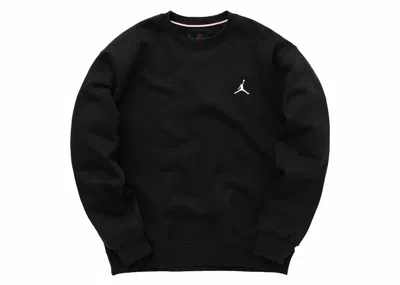 Pre-owned Jordan Men's  Essentials Fleece Crew Neck Pullover Sweatshirt In Black/white In Multi