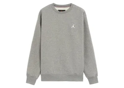 Pre-owned Jordan Men's  Essentials Fleece Crew Neck Pullover Sweatshirt In Grey