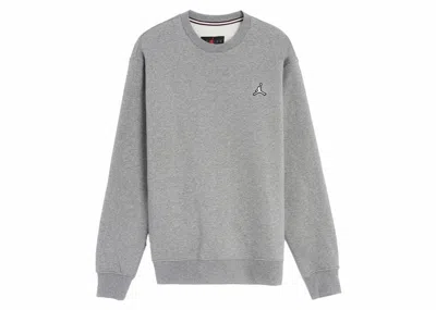 Pre-owned Jordan Men's  Essentials Fleece Crew Pullover Sweatshirt In Grey In Gray