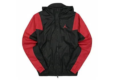 Pre-owned Jordan Men's  Essentials Woven Jacket In Black/red