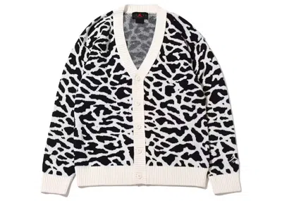 Pre-owned Jordan Men's  Fight Heritage Knit Cardigan (asia Sizing) In White Cement Grey