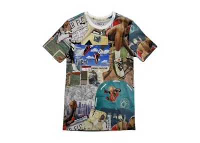 Pre-owned Jordan Men's  Flight Essentials Aop Iconic Printed Graphic Tee Shirt In White