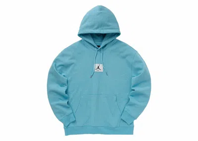 Pre-owned Jordan Men's  Flight Fleece Pullover Hoodie In Bleached Aqua