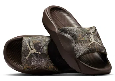 Pre-owned Jordan Men's  Franchise Slide Realtree Camo Sneakers In Medium Olive/baroque Brown/light Orewood Brow