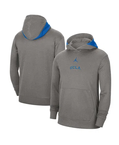 Jordan Men's  Heather Gray Ucla Bruins Team Basketball Spotlight Performance Pullover Hoodie